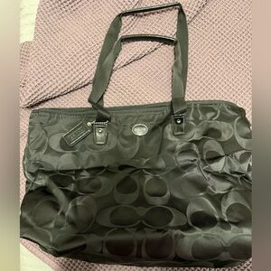 Coach Black Signature Tote Shoulder Bag